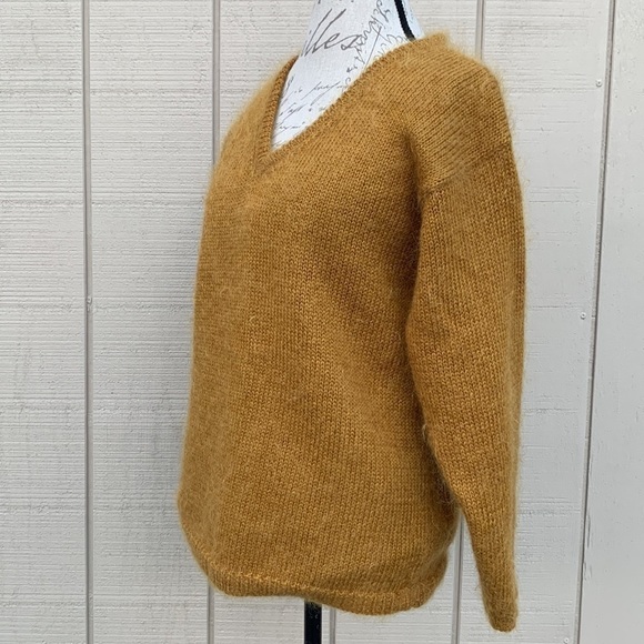 KIKIT MAURICE SASSON Mohair V-Neck Sweater - Mustard - Picture 2 of 10
